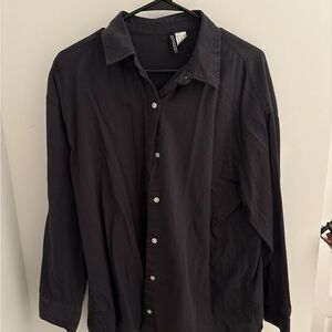 Navy Blue Button-Up Shirt